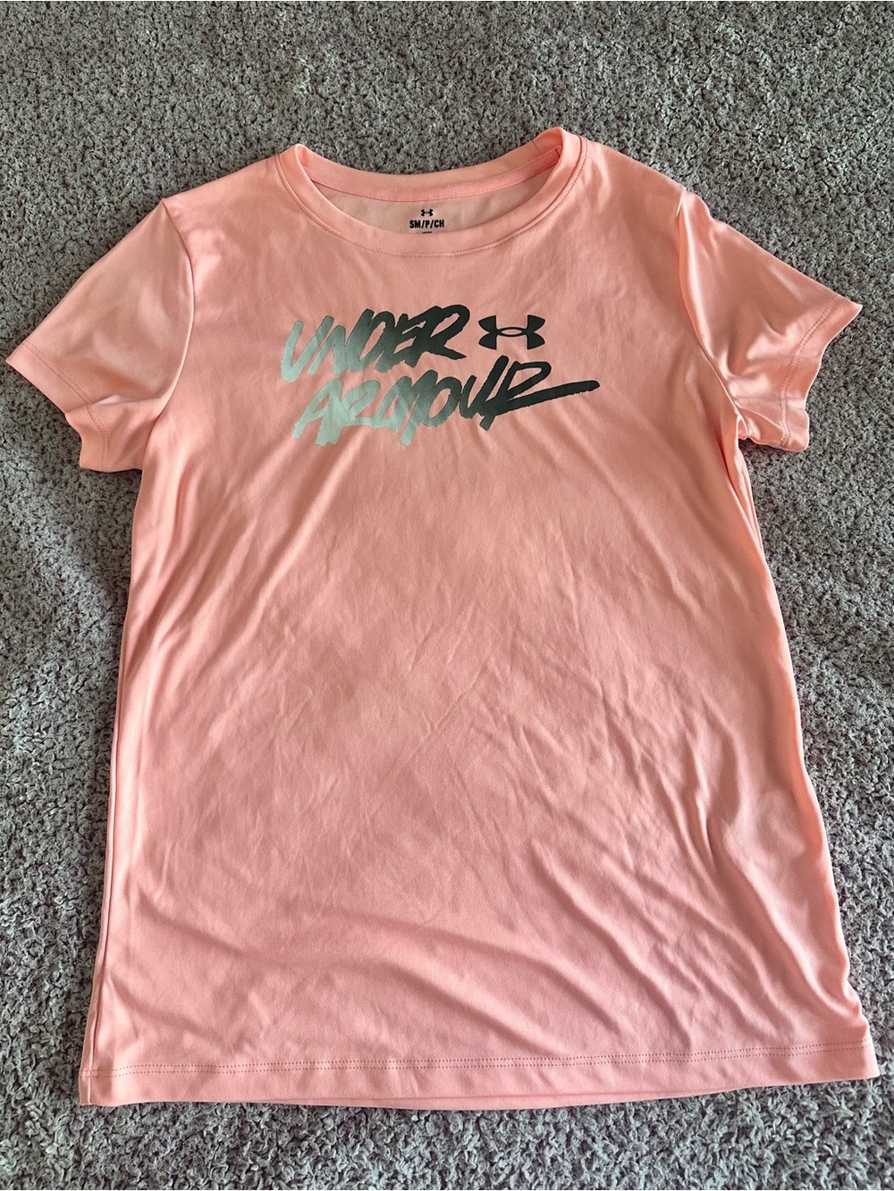 Under Armour Peach Script Logo Short Sleeve Tee